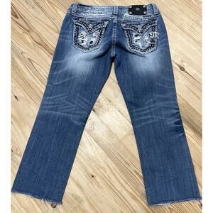 Miss Me Womens Easy Capri Thick Stitch Embellished Denim Jeans Size 30x25